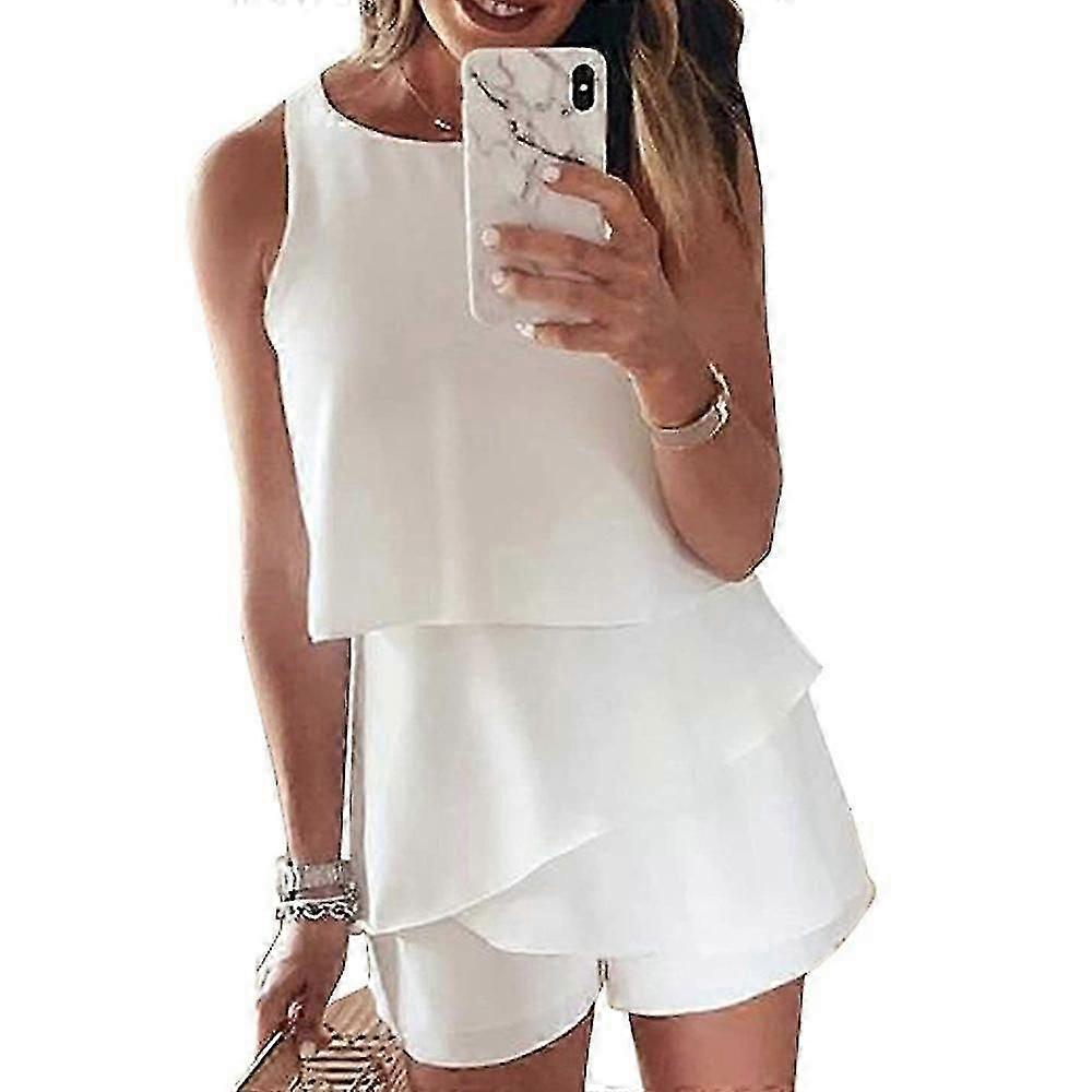 Femmes Halter Ne Sveless Floral Print Solid Rompers Jumpsuits