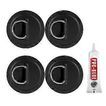 4pcs D-ring Patch For Inflatable Boat Kayak Sup Circular D-ring Pad Stainless Steel D-ring Buckle Pvc Patch Paddleboard Canoe Rafting Accessory - B