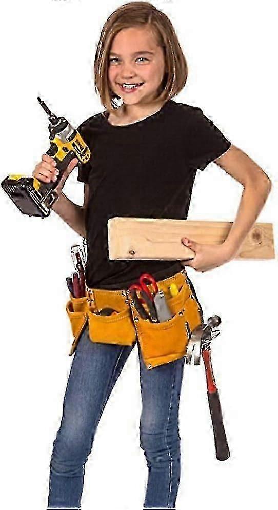 Children's Leather Tool Belt, Yellow