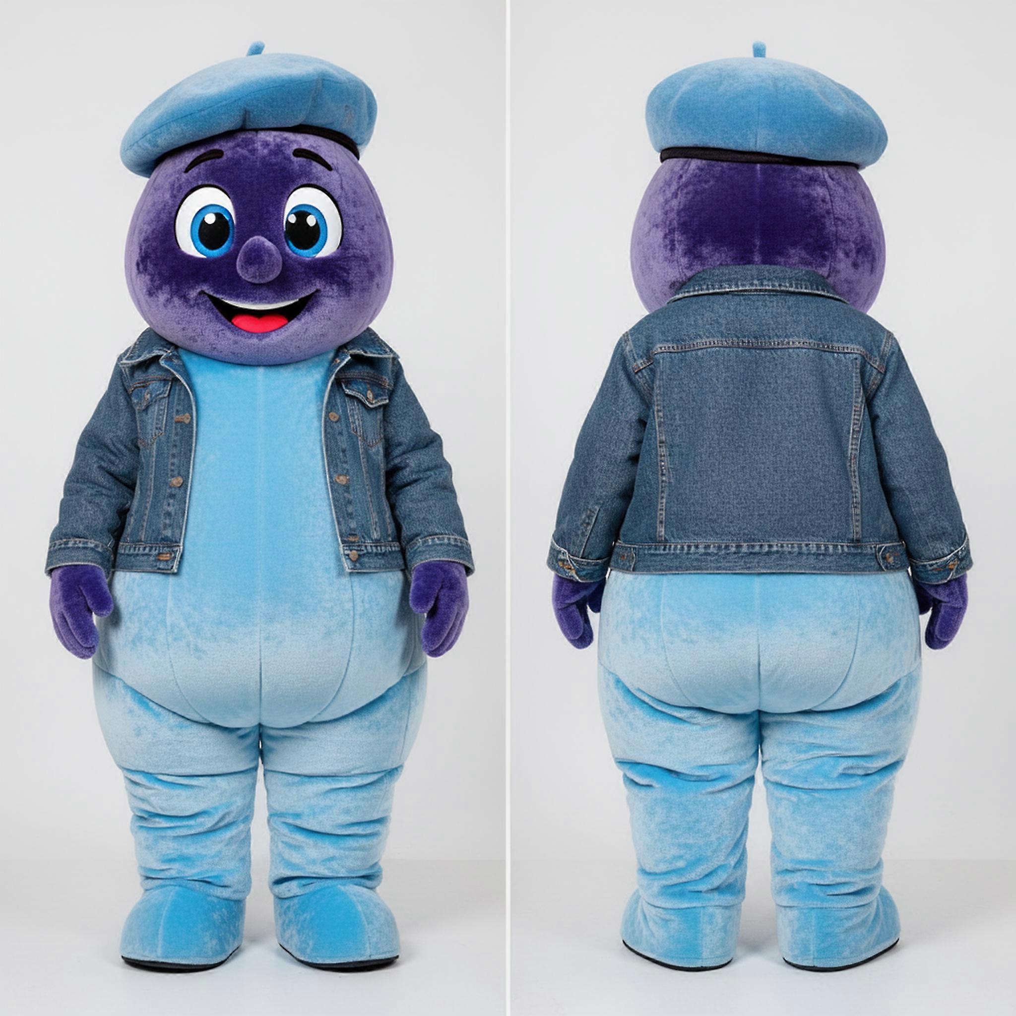 MASTICOT Sky Blue Cheerful Plum Mascot
