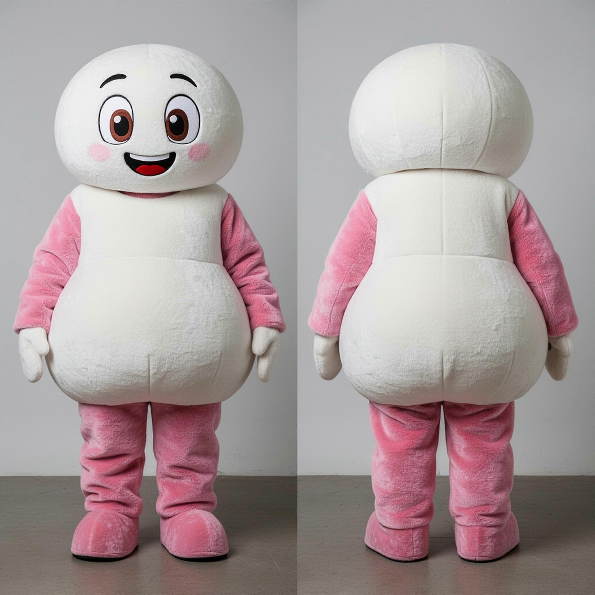 MASTICOT Cream White Smiling Meatballs Mascot