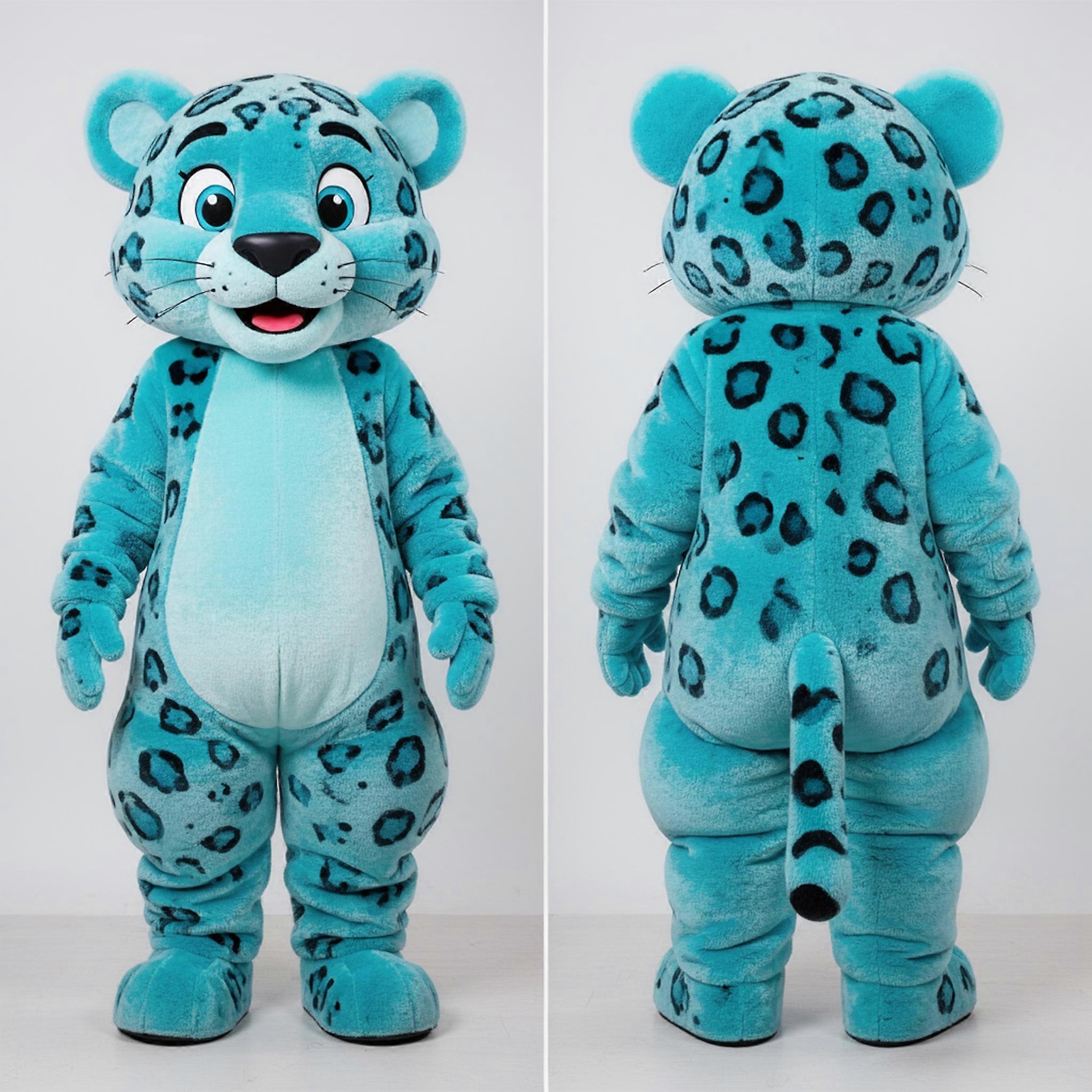 MASTICOT Cyan Broad Shouldered Leopard Mascot