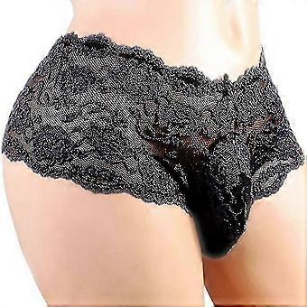 Calzoncillos tipo tanga de encaje para hombre, estilo lencería, 1 unidad