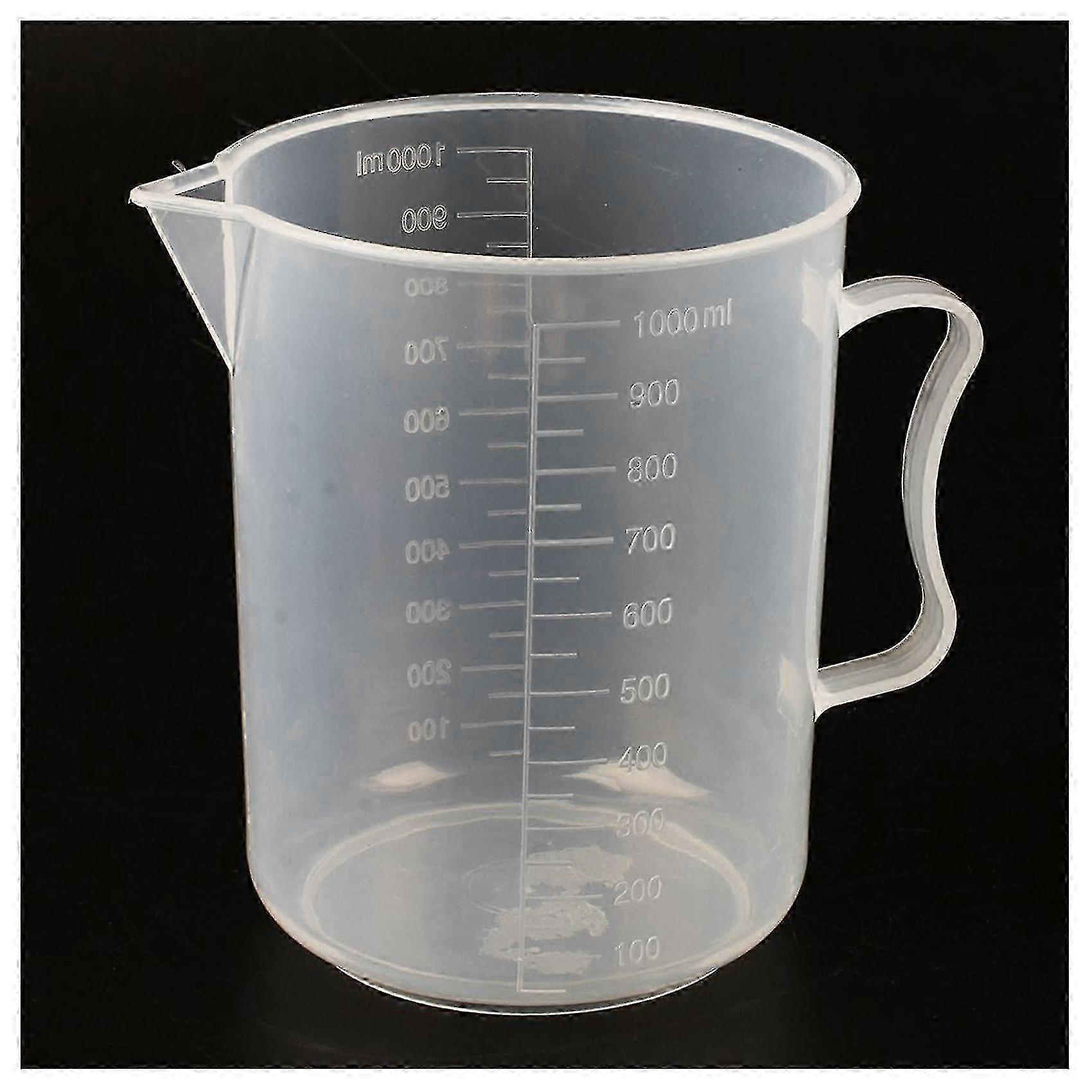2x 1000ml Transparent Graduated Beaker With Handle