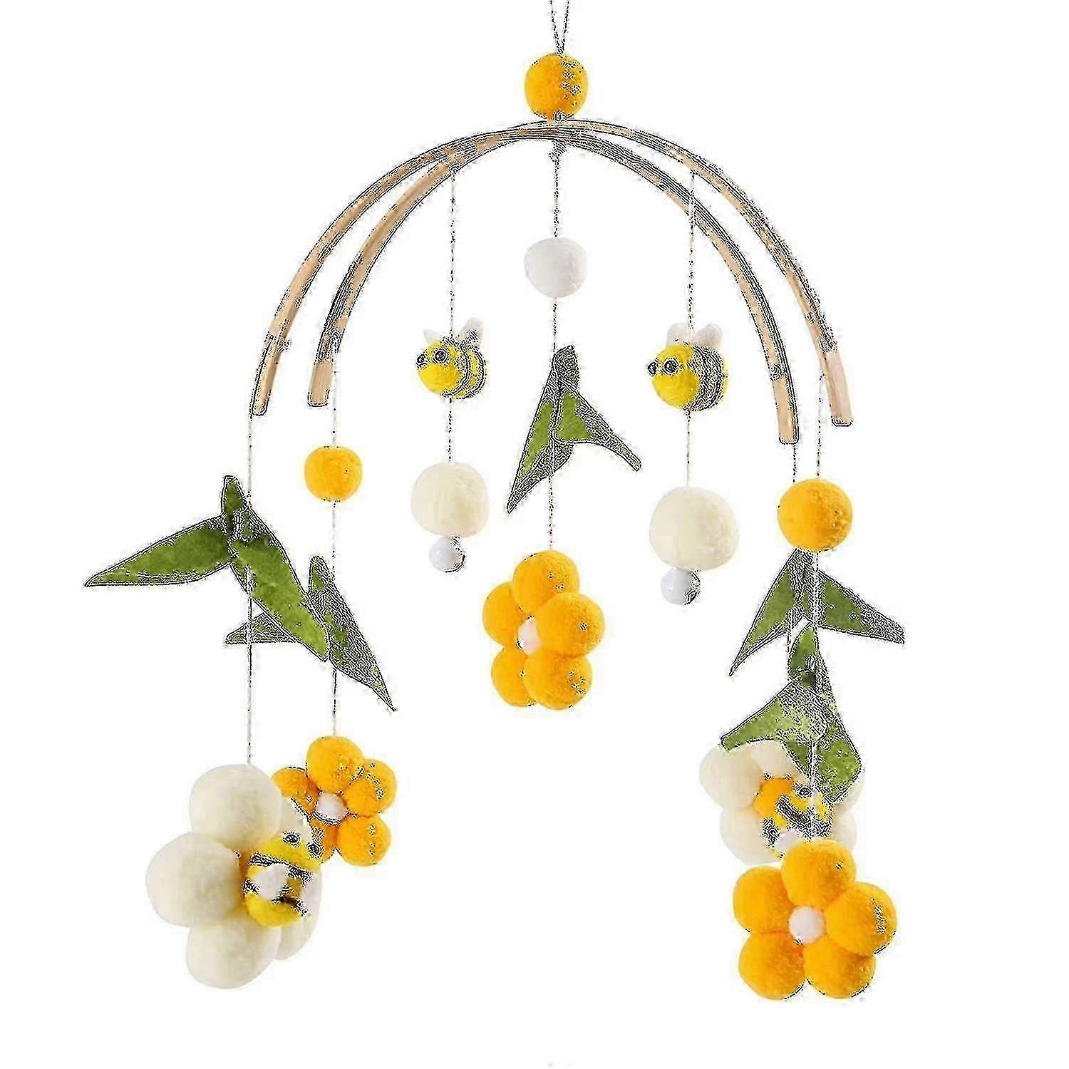 Organic Wool Bamboo Cot Mobile With Bells