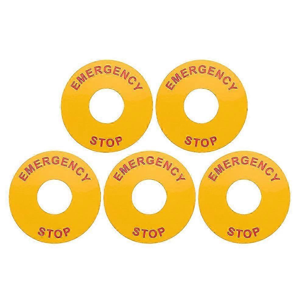 Safety Electrical Warning Sticker Label Compatible withEmergency Stop Buttons 5Pcs
