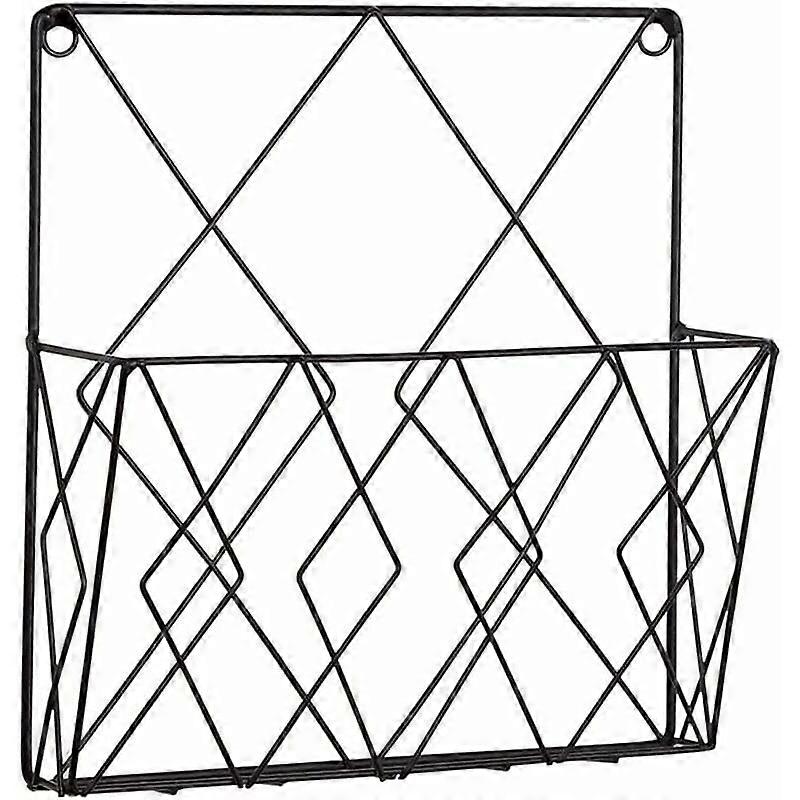 Wall-Mounted Iron Magazine Organizer Space-Saving Document Rack