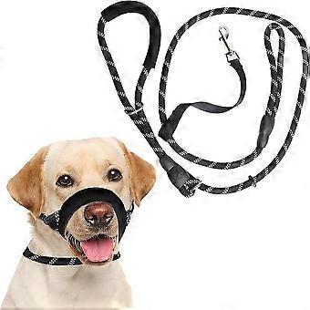 Figure 8 No-Pull Reflective Rope Dog Leash with Nose Padding and Collar Attachment
