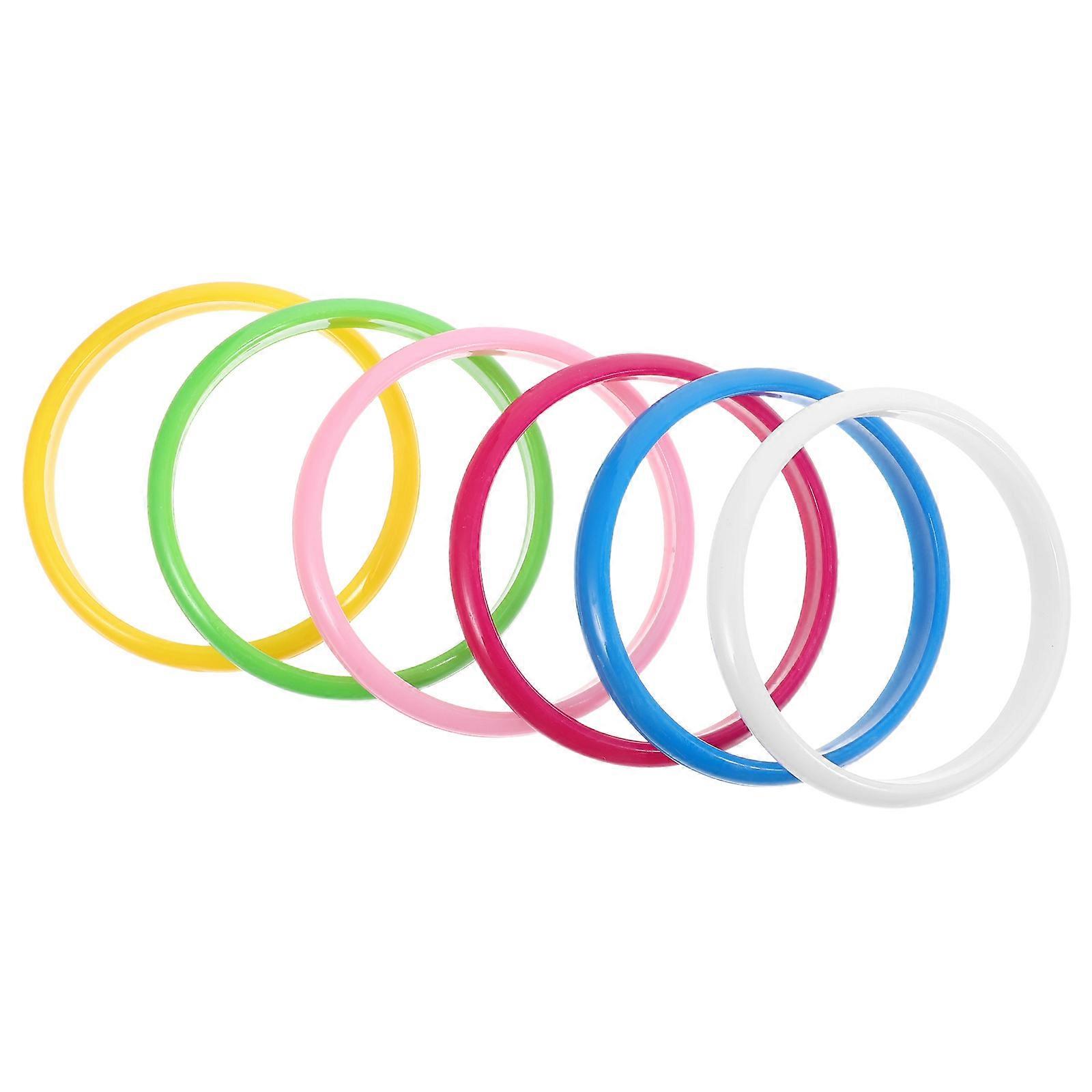 Candy Color Plastic Bangle Bracelets for Party Use 6Pcs