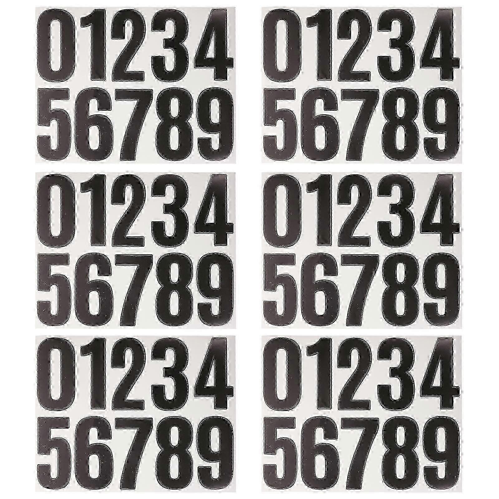 Large Adhesive Number Stickers Black