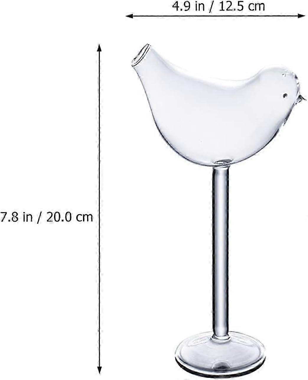 Transparent Bird Martini Glass Set