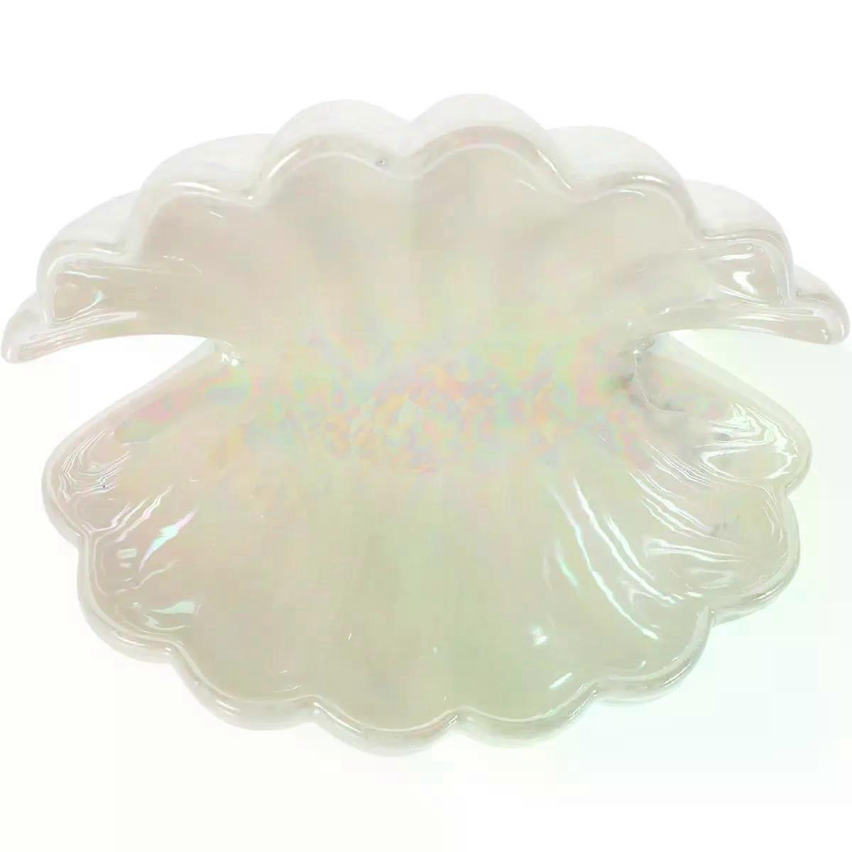 Ceramic Shell Jewelry Tray Dish for Entryway Key Storage