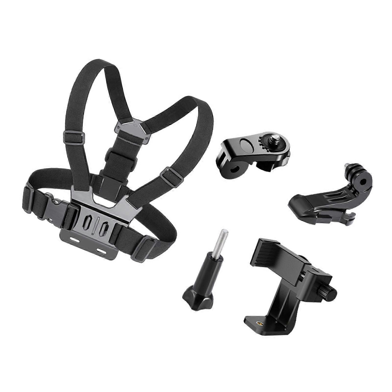 Chest Strap Mount Adjustable Size Polyester for Cellphone Action Camera Filming Skiing Climbing