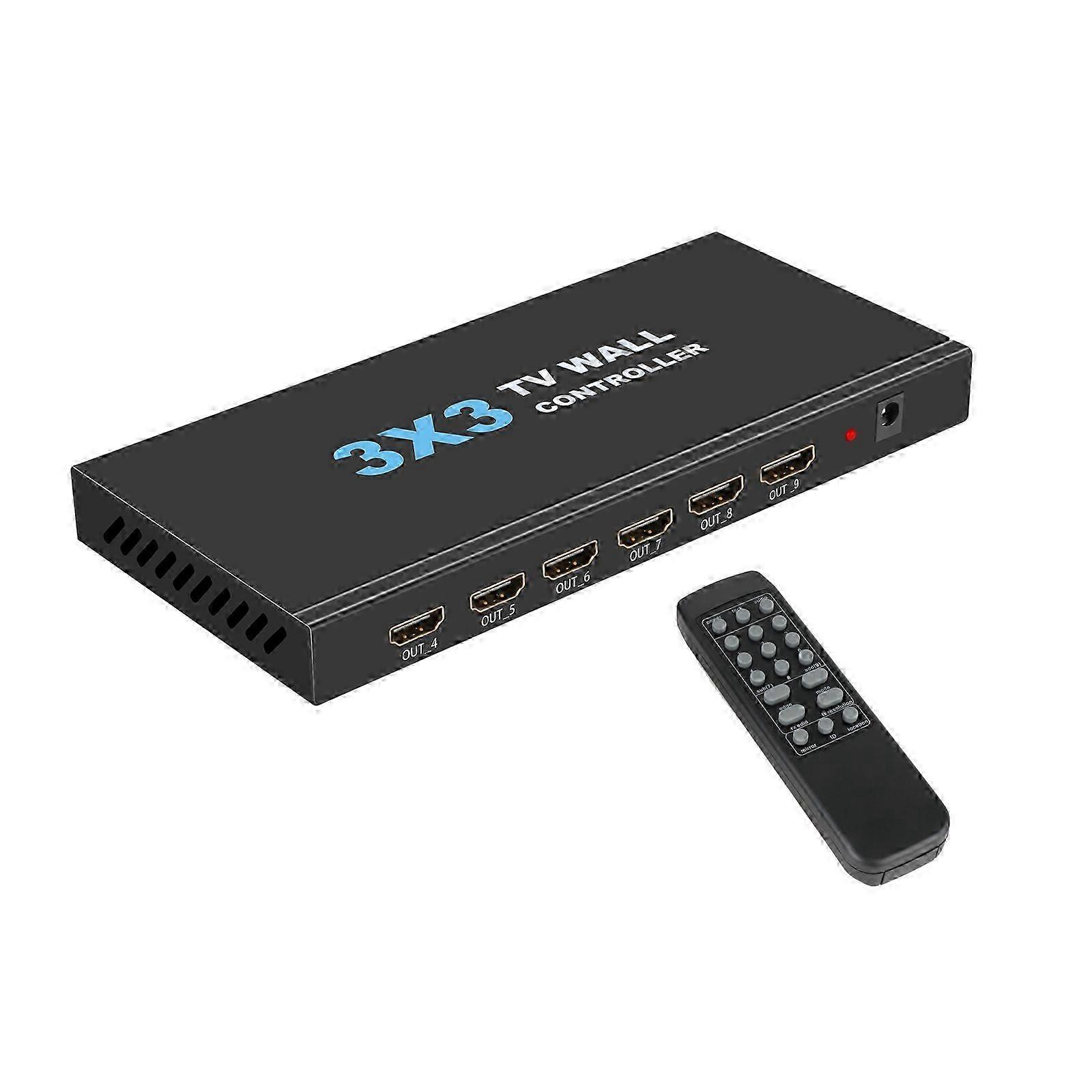 3x3 4K HDMI DVI TV Video Wall Controller US Plug