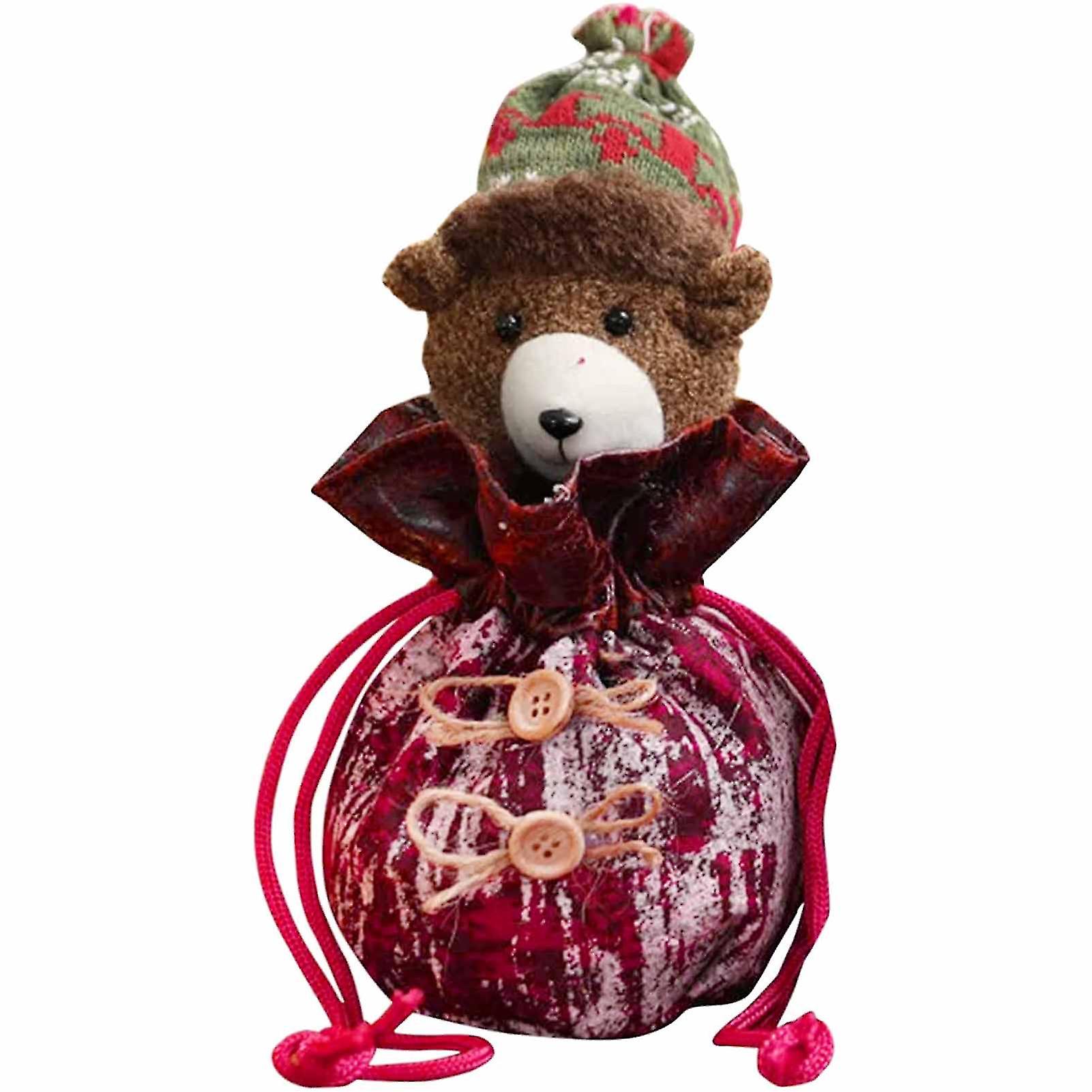 Christmas Plush Doll Drawstring Candy Bag Lovely Interesting Candy Bag