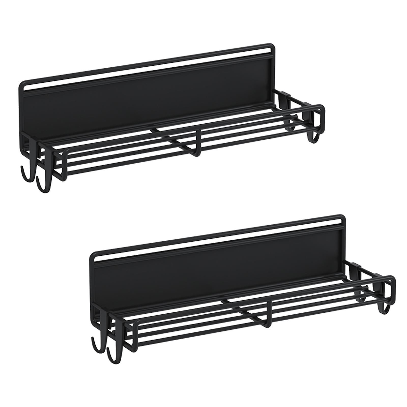 100% חדש, 2 יחידות / 4 יחידות מתלי תבלינים למטבח למקרר ברזל עמיד כלי מעשי מדף מארגן אחסון בצד מגנטי