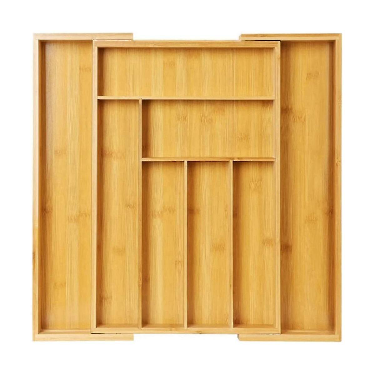 Bamboo Expandable Drawer Organizer, Silverware Organizer For Kitchen, Silverware, Cutlery And Makeu
