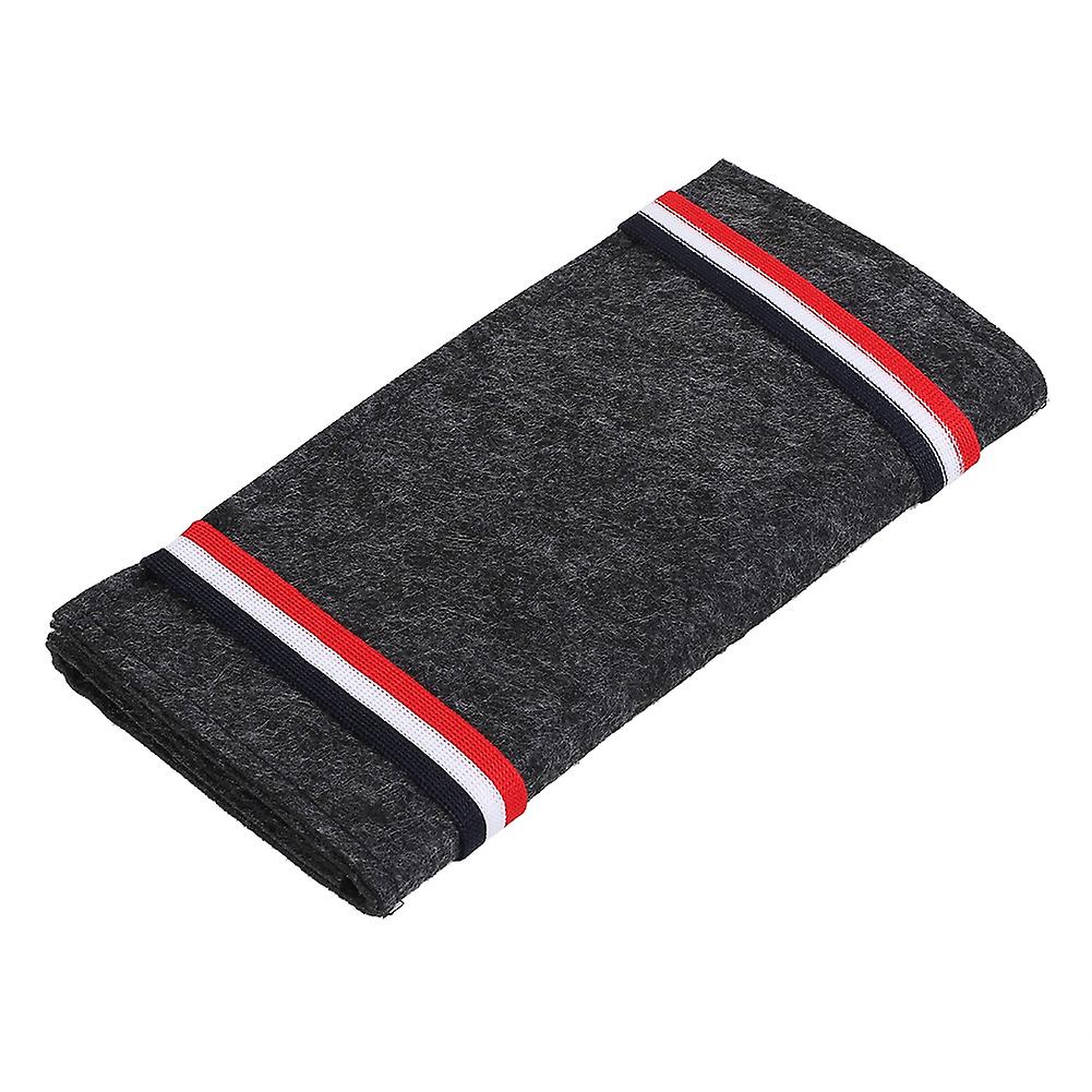 Sac de rangement portable et pliable en feutre pour bijoux, idéal pour les voyages, les boucles d'oreilles et les colliers, noir