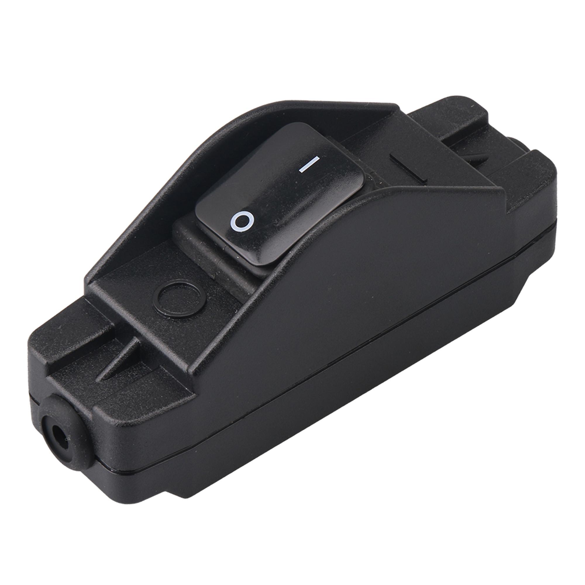 IP65 30A 12V-380V On/Off Black Button Inline Cord Switch PA66 Material