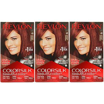 3 x Revlon Colorsilk Permanente Haarverf - 49 Kastanjebruin
