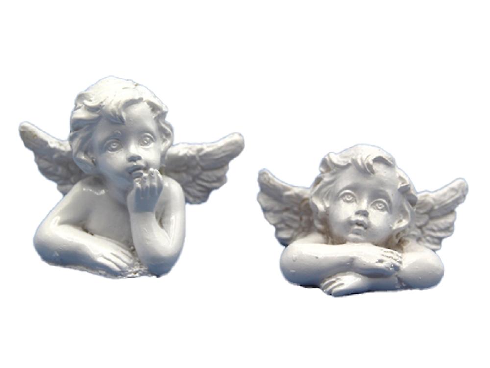 Dolls House 2 Large Cherub Bust Statues Figurines Miniature 1:12 Scale Ornaments