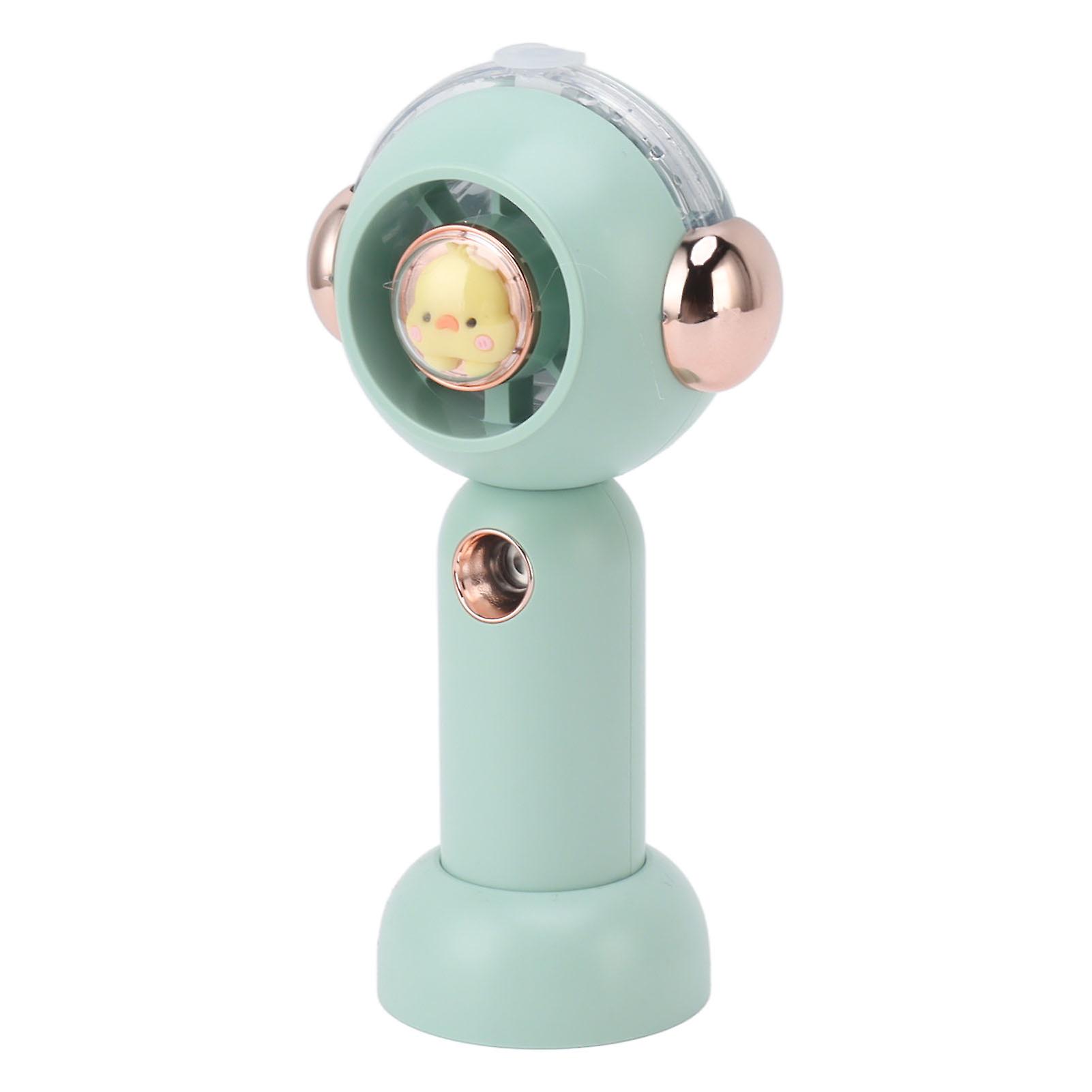 Lovely Handheld Misting Fan with Atomization Function USB Rechargeable Small Pocket Mist Fan 500mAh Green 