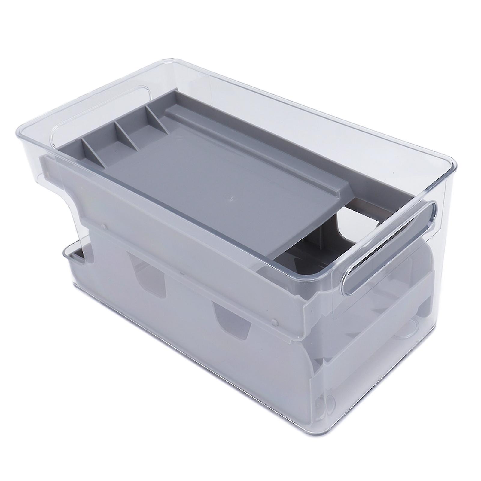 2 Tier Soda Can Rack Beverage Can Can Storage Holder Can Holder for Pantry Refrigerator Grey 