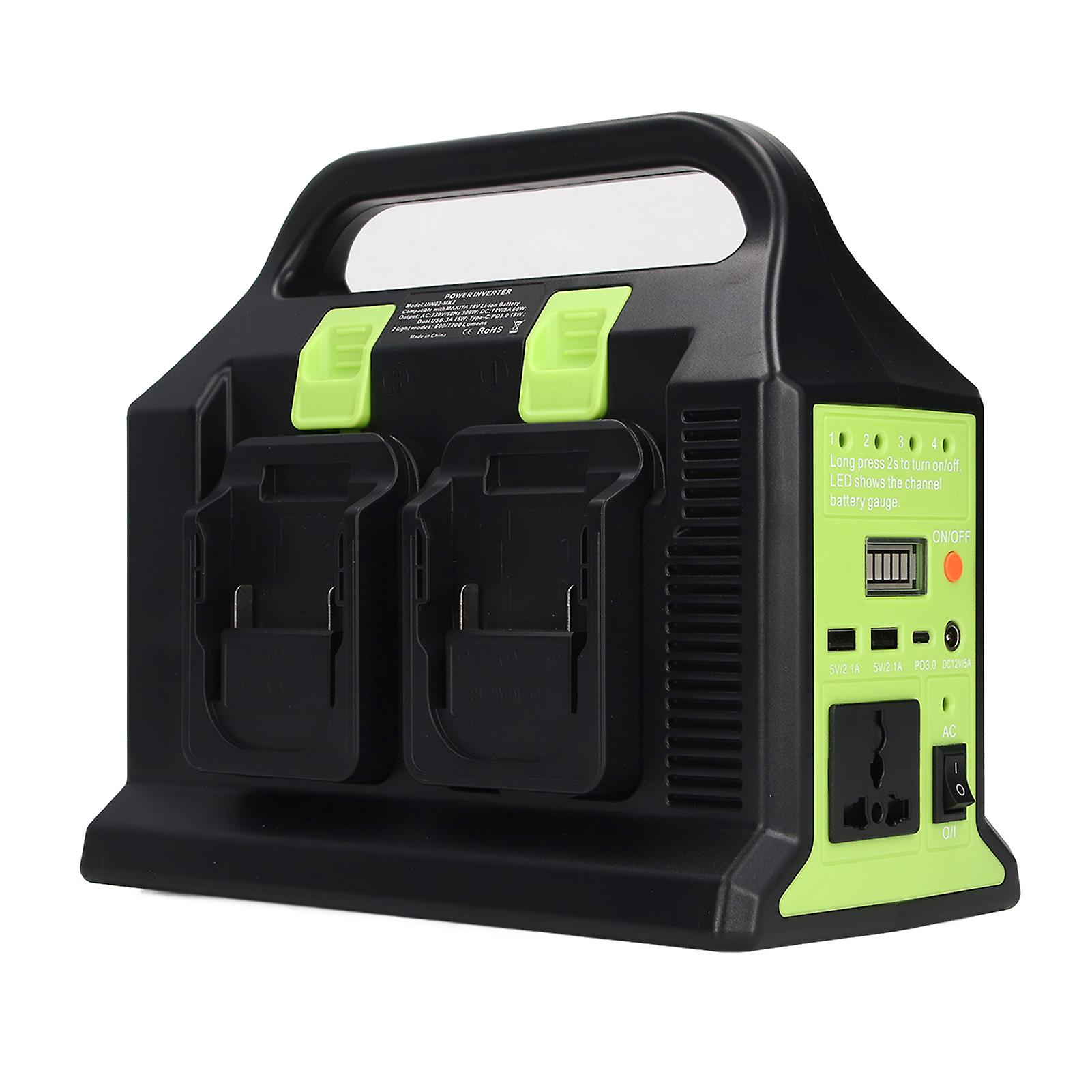 Onduleur portable 300 W avec sortie USB, alimentation sinusoïdale, batterie 18 V