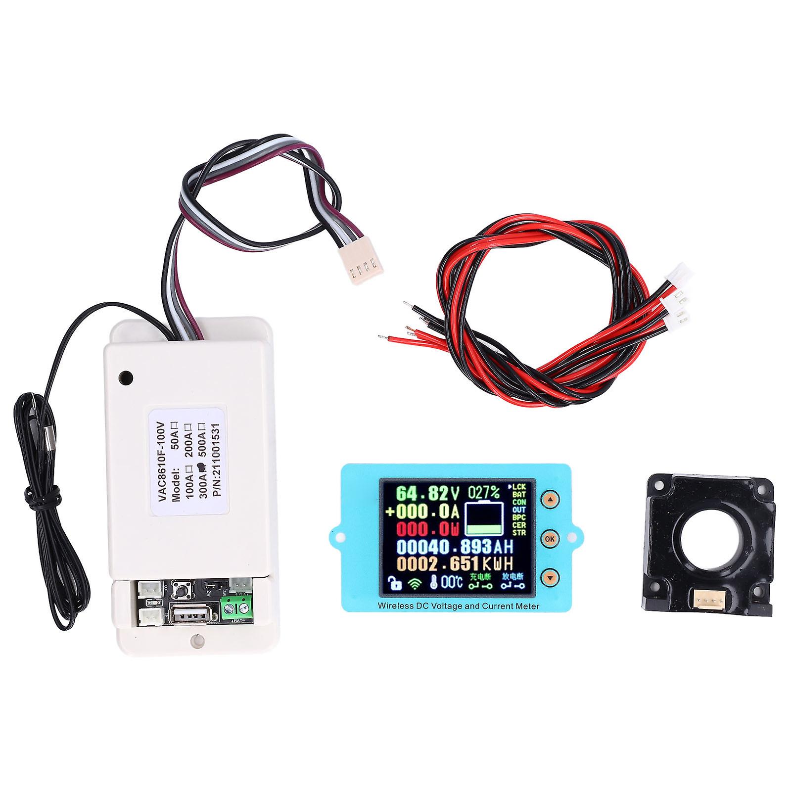 Wireless Voltage Ammeter with Color Screen ABS PCB Multi Function Voltages and Current Gauge Digital Display for Accurate Measurement