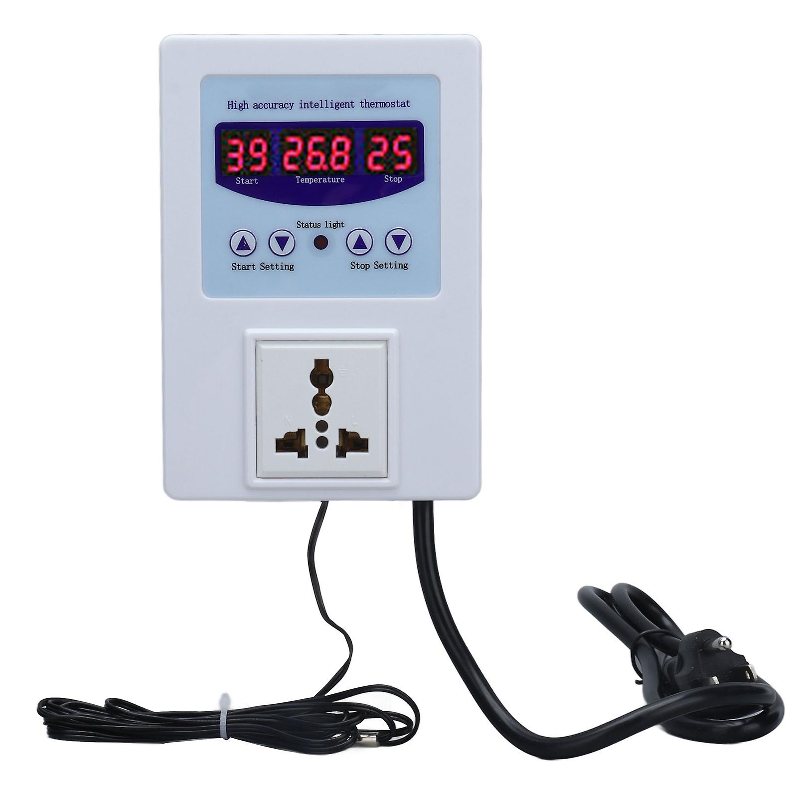 Temperature Controller Digital Display Thermostat Temp Regulator with Sensor AC110‑240V