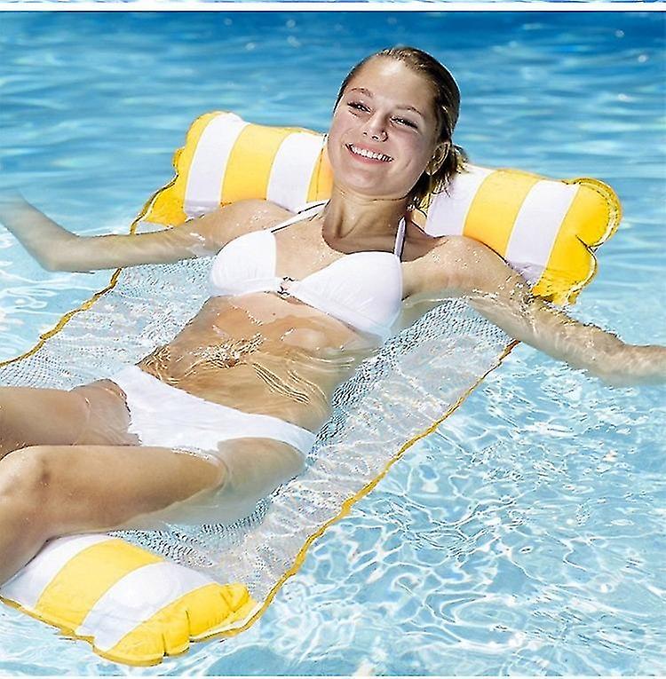 Swimming pool sandwich net floating beds, inflatable loungers, water folding backrests, floating bed