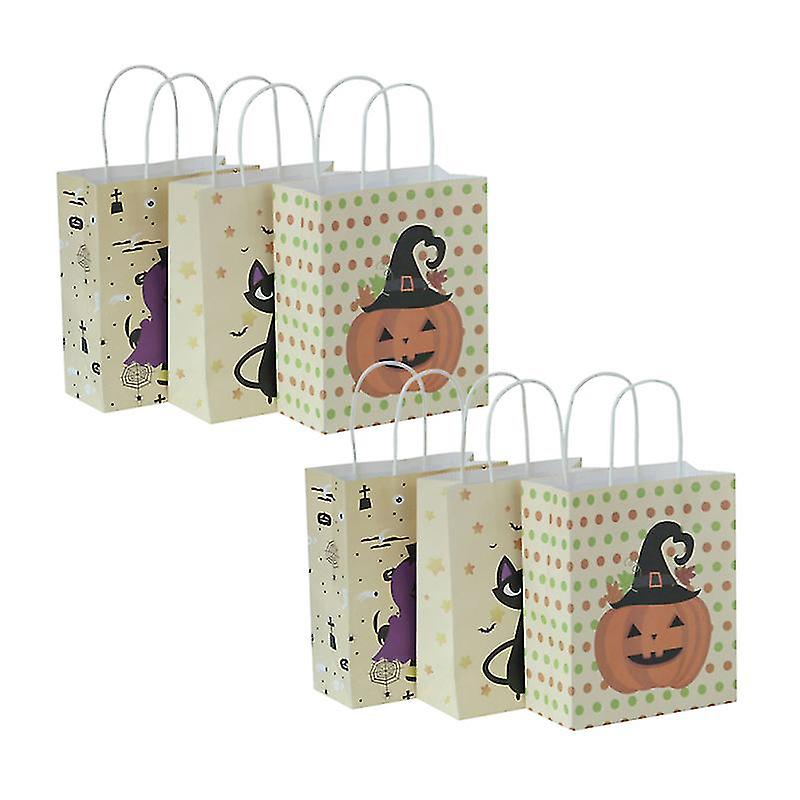 6pcs Square Halloween Paper Candy Gift Bag For Party