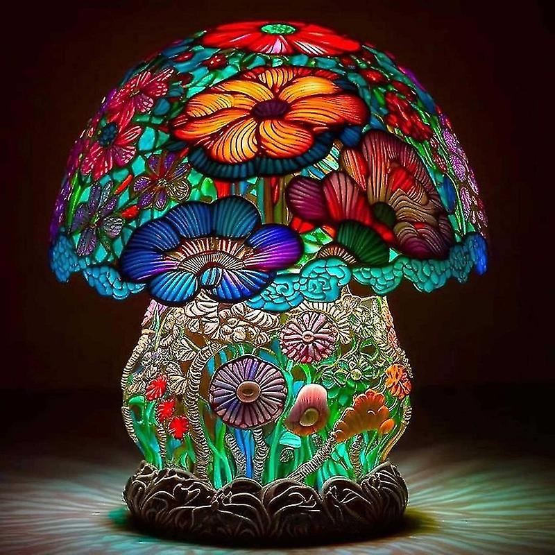 Bohemian Stained Mushroom Table Lamp - Veilleuse Décorative