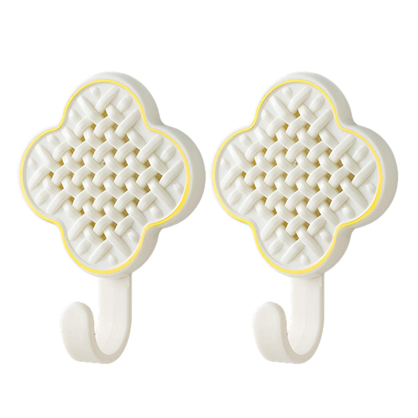 2Pcs Wall Storage Hooks Strong Load-bearing Punch Free Self-Adhesive Easy to Install Chinese Style Knot Hooks Wall Decor