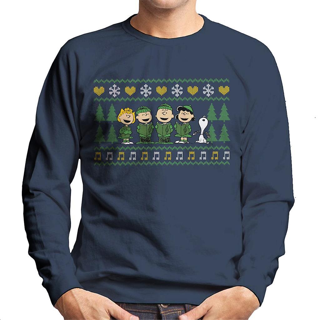 Peanuts Characters Xmas Choir Carol Men's Sweatshirt