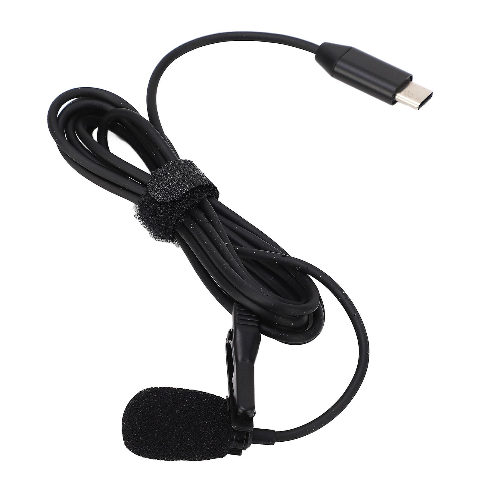 Lavalier Lapel Microphone Type C Omnidirectional Condenser Clip On Lapel Mic for Insta360 ONE RS 