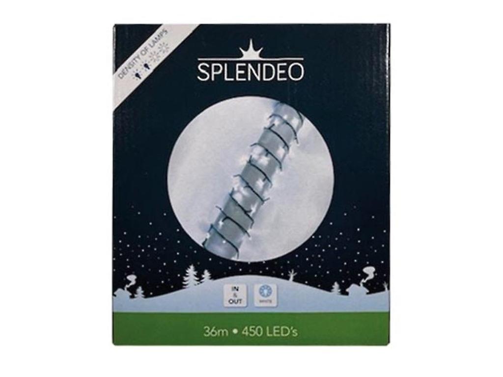 Lightchain de densitate medie - 450 Lumini - LED alb - Fir verde - 36 m - 3 m Plumb - Transformator