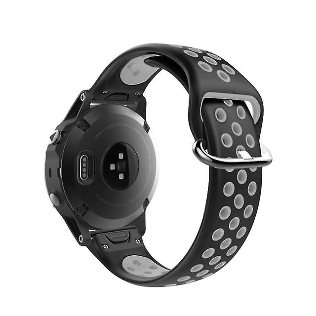 Replacement Soft Silicone Strap for Garmin Fenix5 / 5S plus / 5/5 Plus / Forerunner 935 - Black Gray