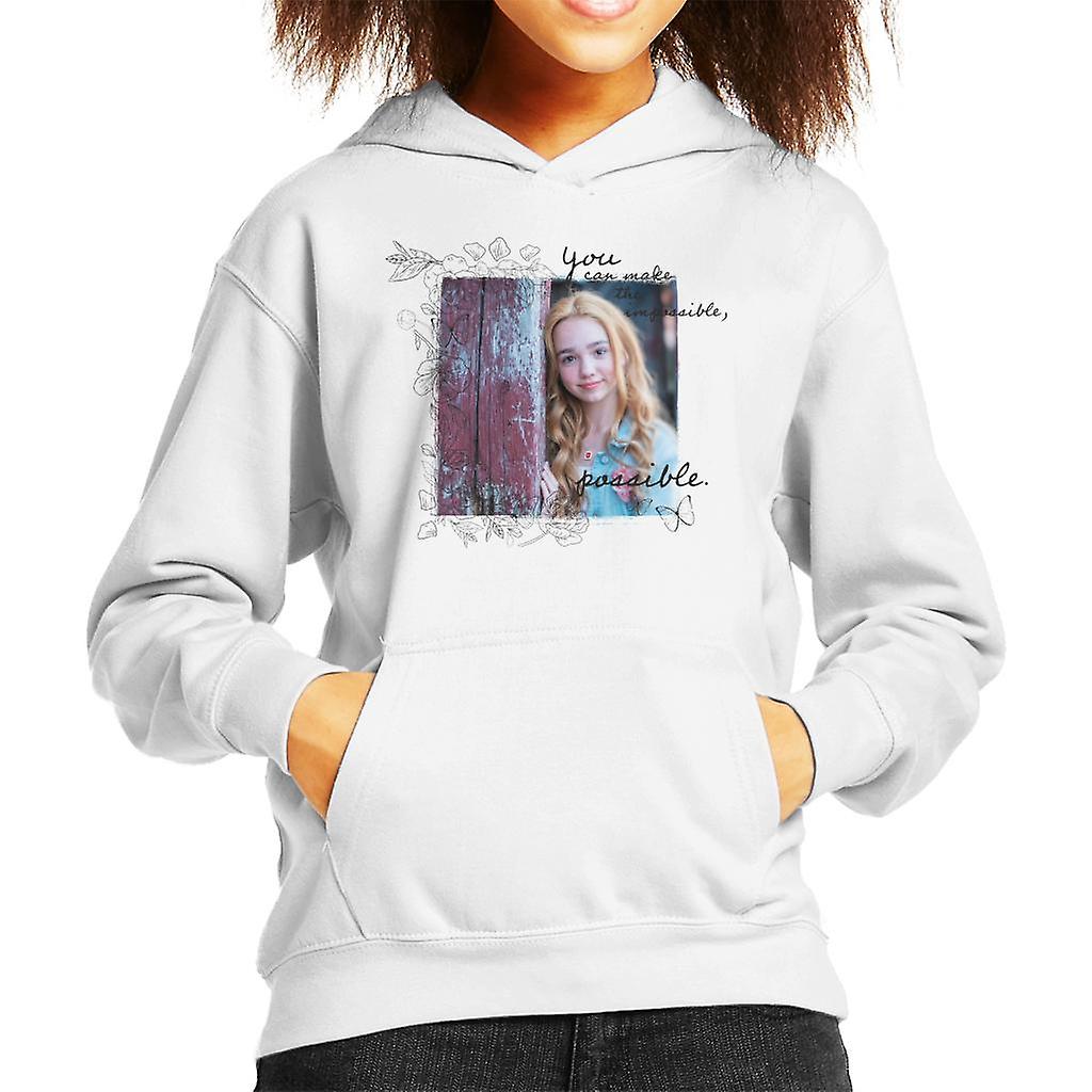 Holly Hobbie You Can Make The Impossible Possible Dark Text Kid's Hooded Sweatshirt