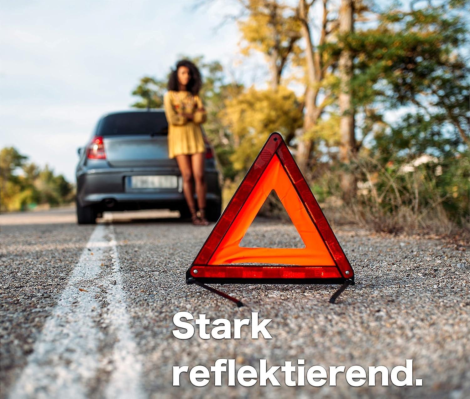 Red warning triangle, Auto Homologation of the vehicle, in a stor