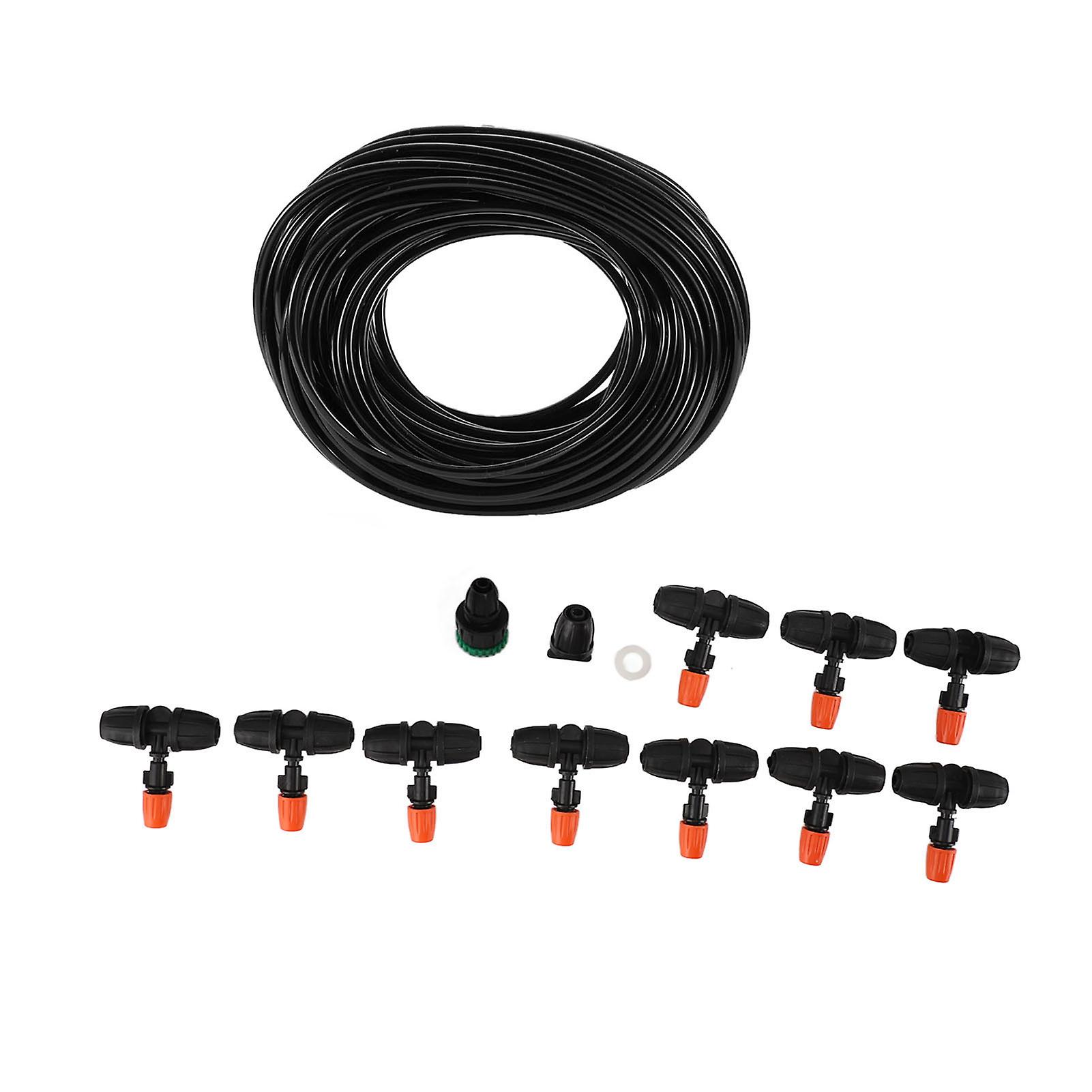 32.8ft Drip Irrigation Kit with Adjustable Flow for Plants, Misting, and Cooling