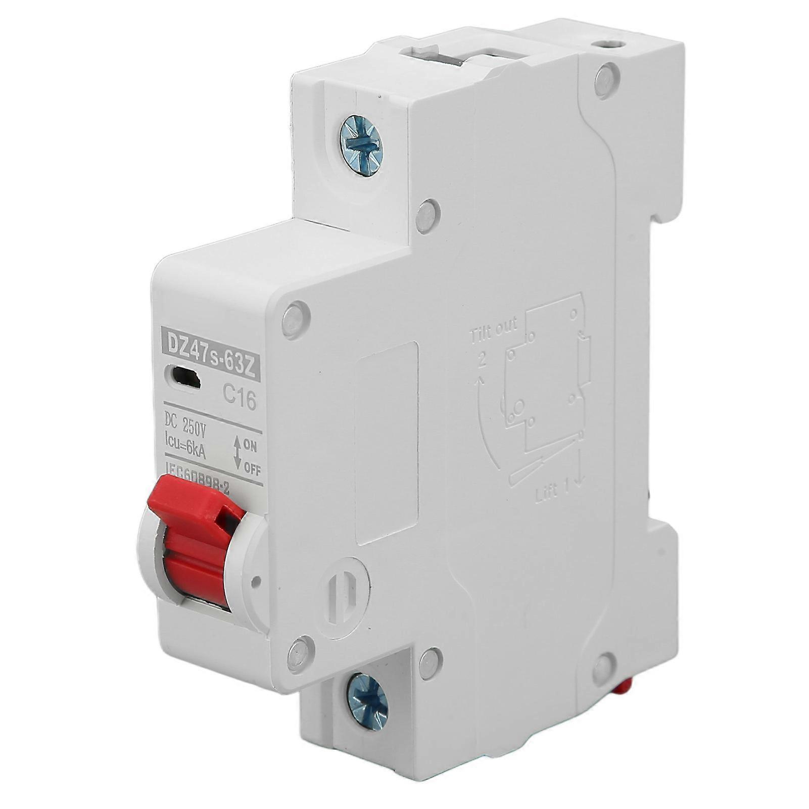 1P Miniature Circuit Breaker DIN Rail Mounting Overlord Short Circuit Protection Switch DC 250V