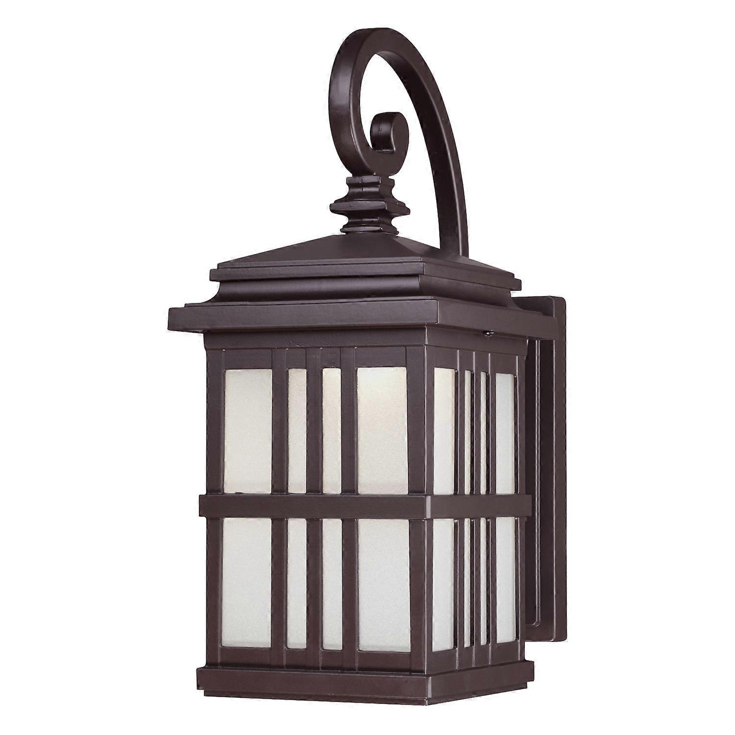 Dimmable LED Wall Light Lantern Bronze / Frosted Glass