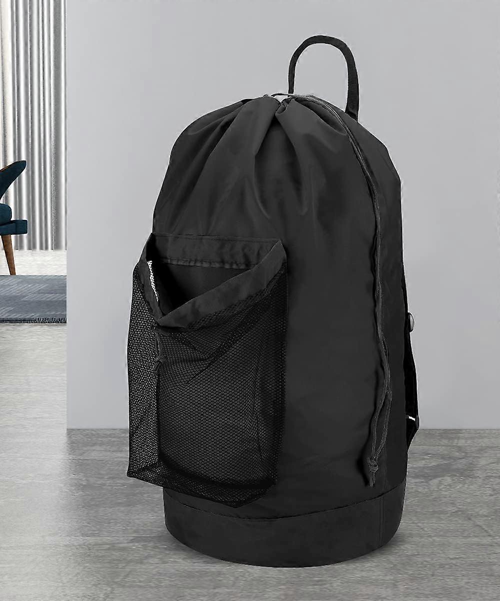 Backpack Laundry Bag, Laundry Backpack with Shoulder Straps and Mesh Pocket Durable Nylon Backpack Clothes Hamper Bag with Drawstring Closure for Coll