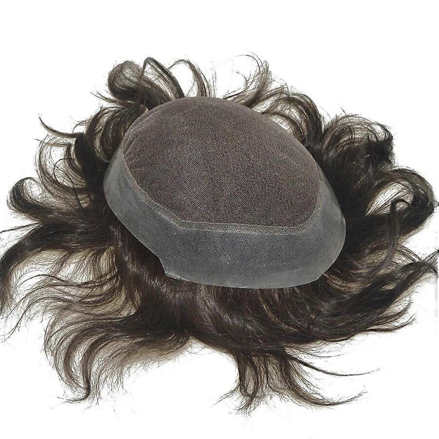Toupee Dentelle Autour Pu Base Swiss Dentelle Nœud Solide Dentelle Respirante Dentelle Cheveux Humains