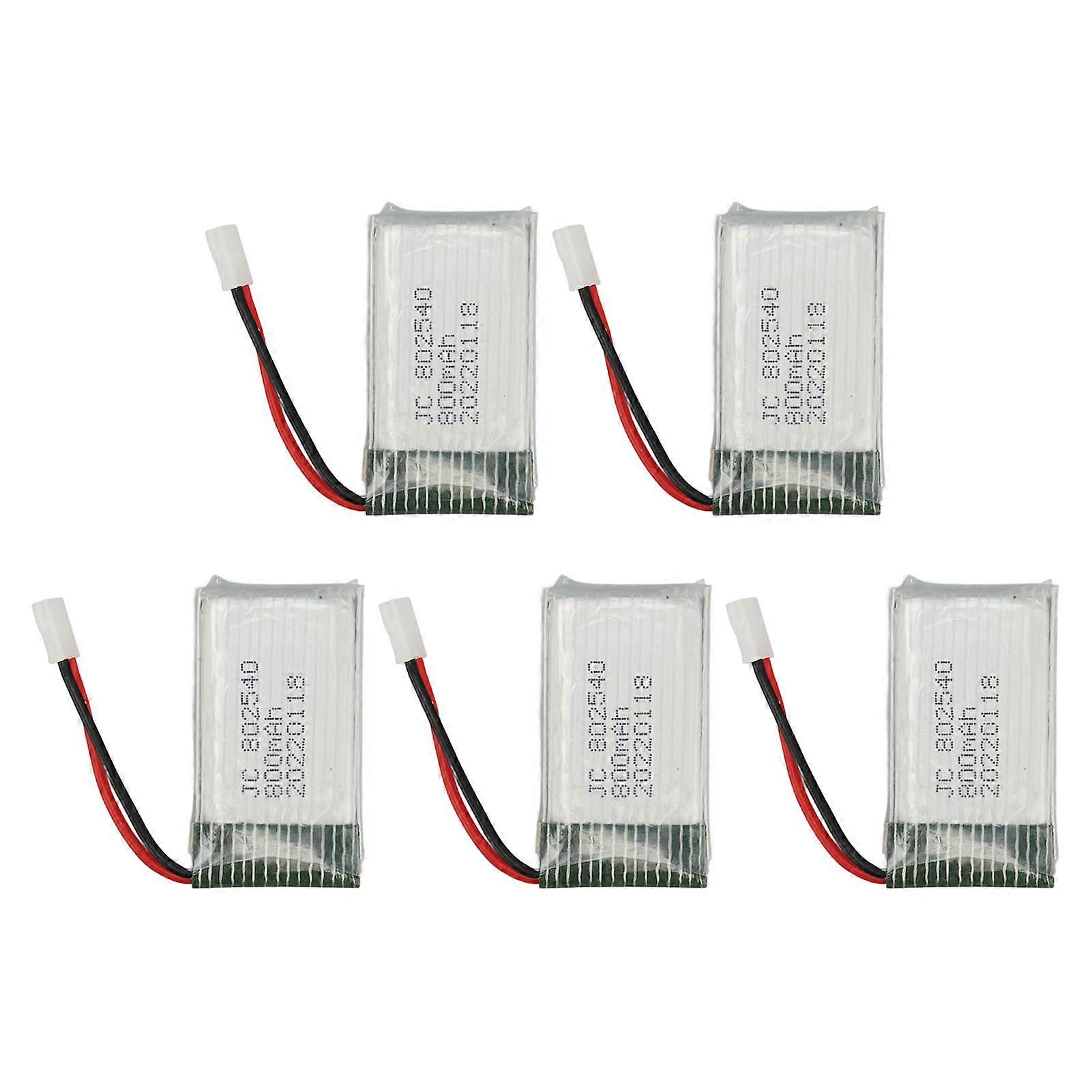 5pcs 802540 800mah Rc Drone Battery Portable Rc Uav Backup Battery Accessories For Syma X5c X5c 1 X5 X5sc X5sw M68 K60