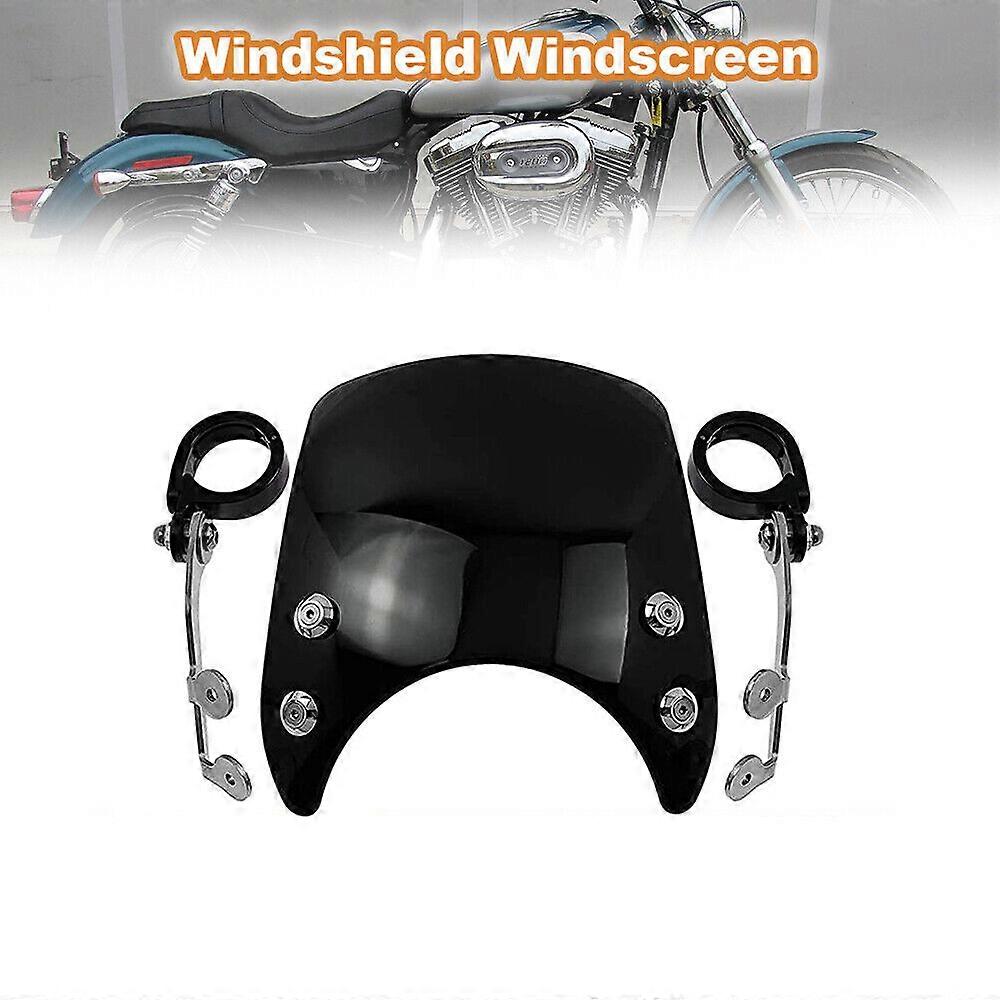 Windscreen Windshield Black Durable ABS Plastic Fit For Harley Custom XL1200 Low