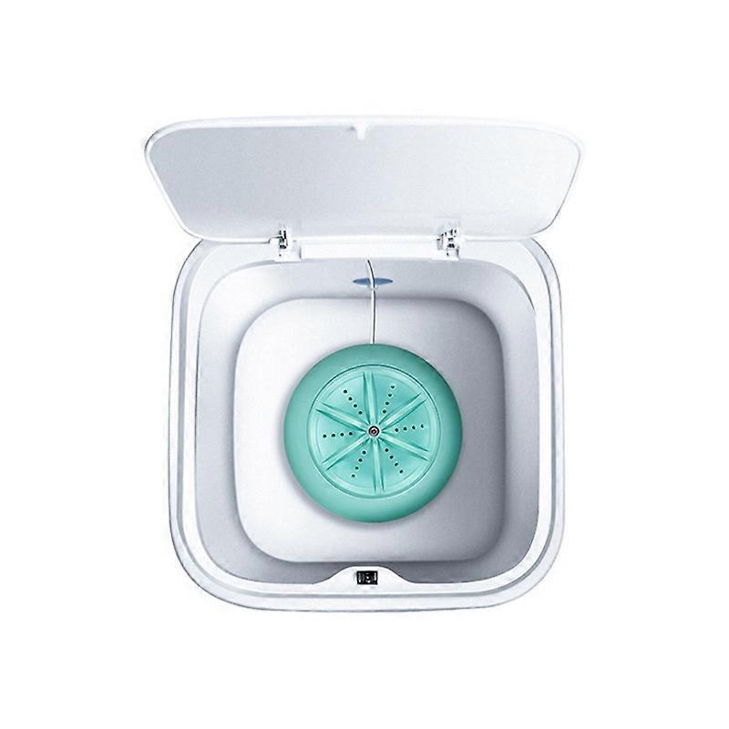 10L Mute Mini Portable Desktop Laundry Washer Ultrasonic Clothes Washing Machine for Home and Water Flushing,Blue