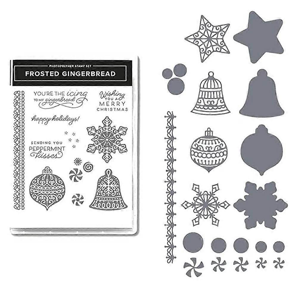 1 Set Christmas Hallowmas Flower Clear Stamps Cutting Dies,Dies and Stamps for DIY Scrapbooking Car