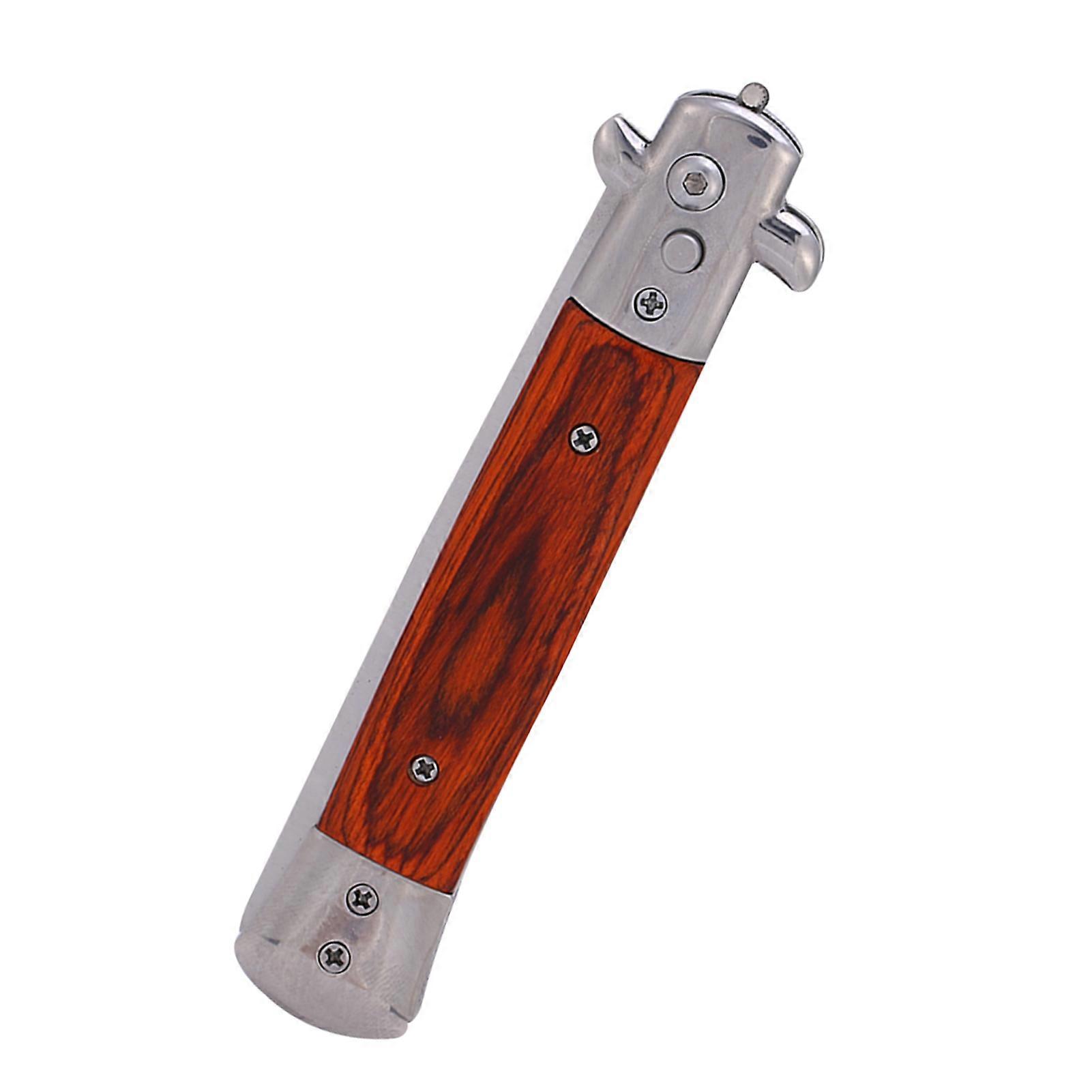 Switchblade Sprężynowy nóż składany Przycisk Kieszonkowy grzebień Olej Stylizacja włosów Palisander